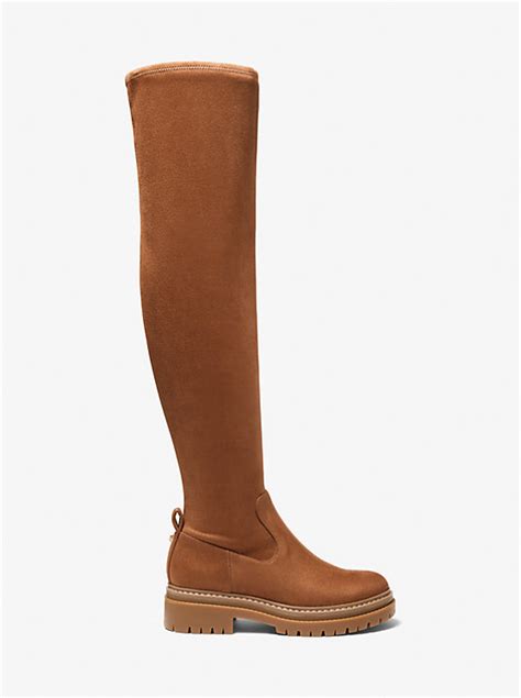 michael michael kors cyrus faux stretch suede over-the-knee boot